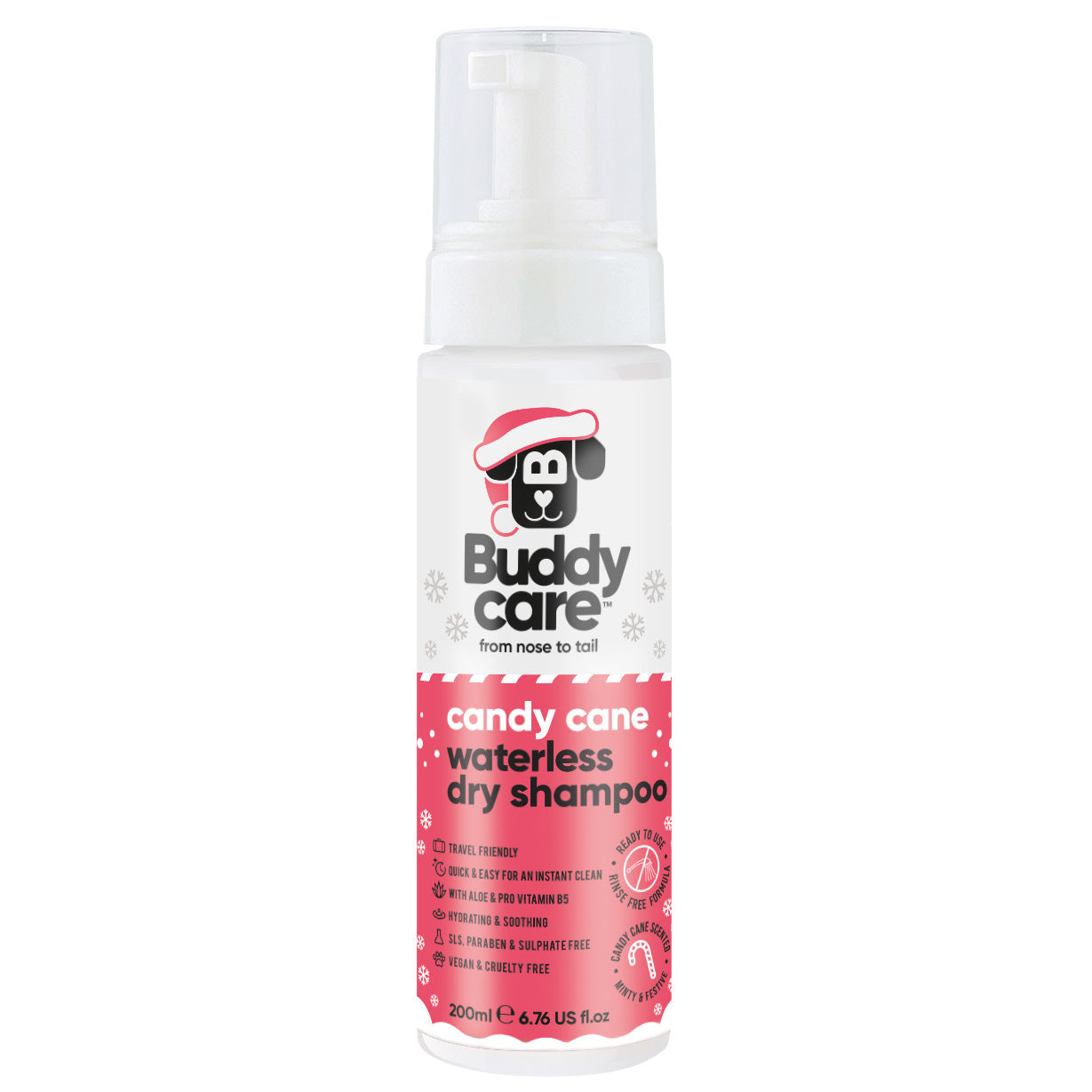 Candy Cane Waterless Dry Dog Shampoo