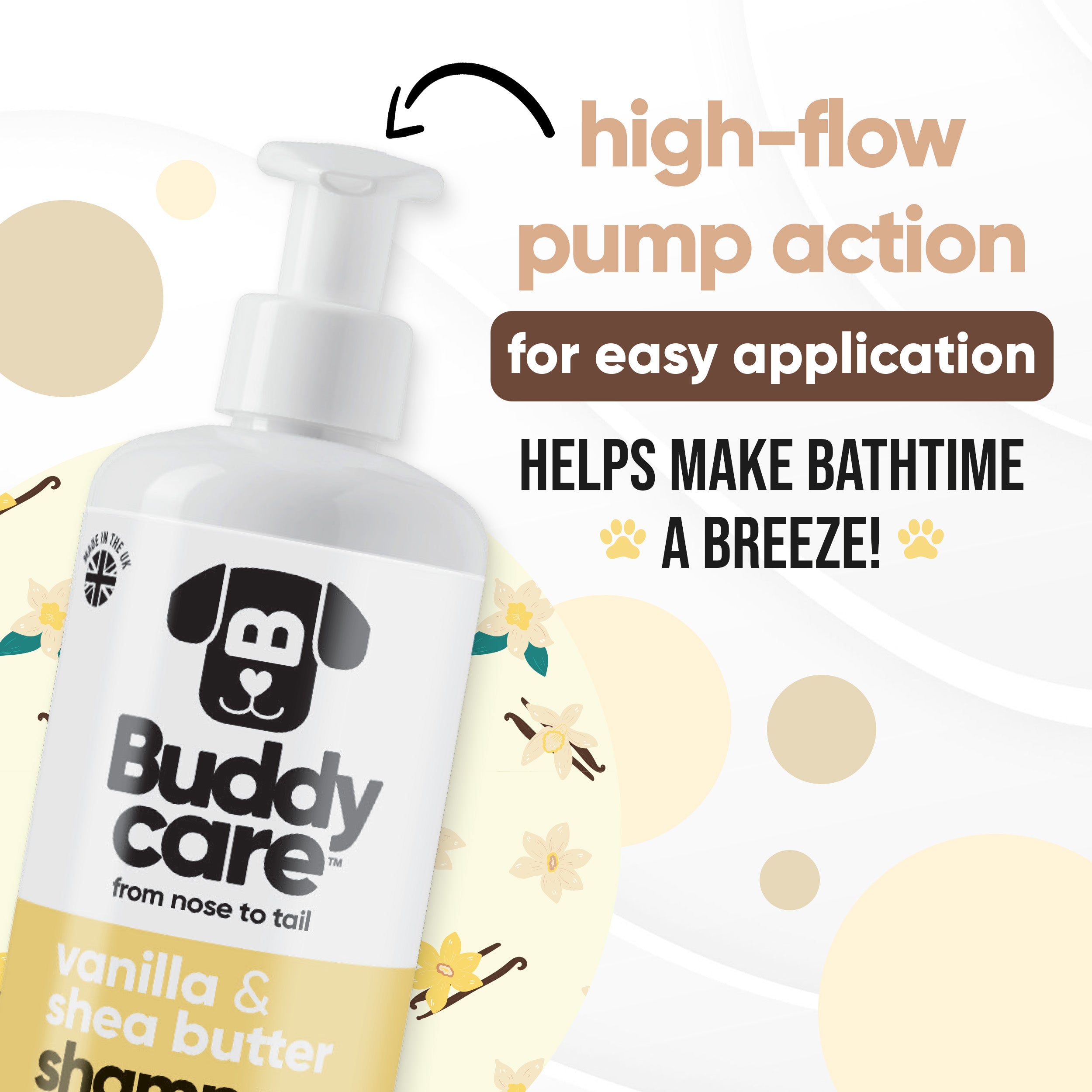 Vanilla & Shea Butter Dog Shampoo by Buddycare