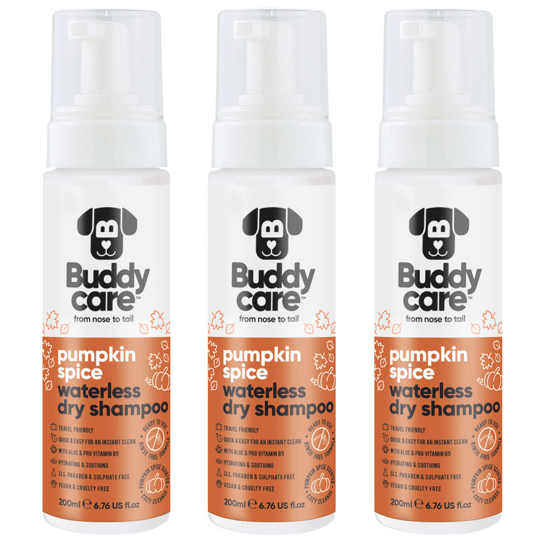 Pumpkin Spice Waterless Dry Dog Shampoo