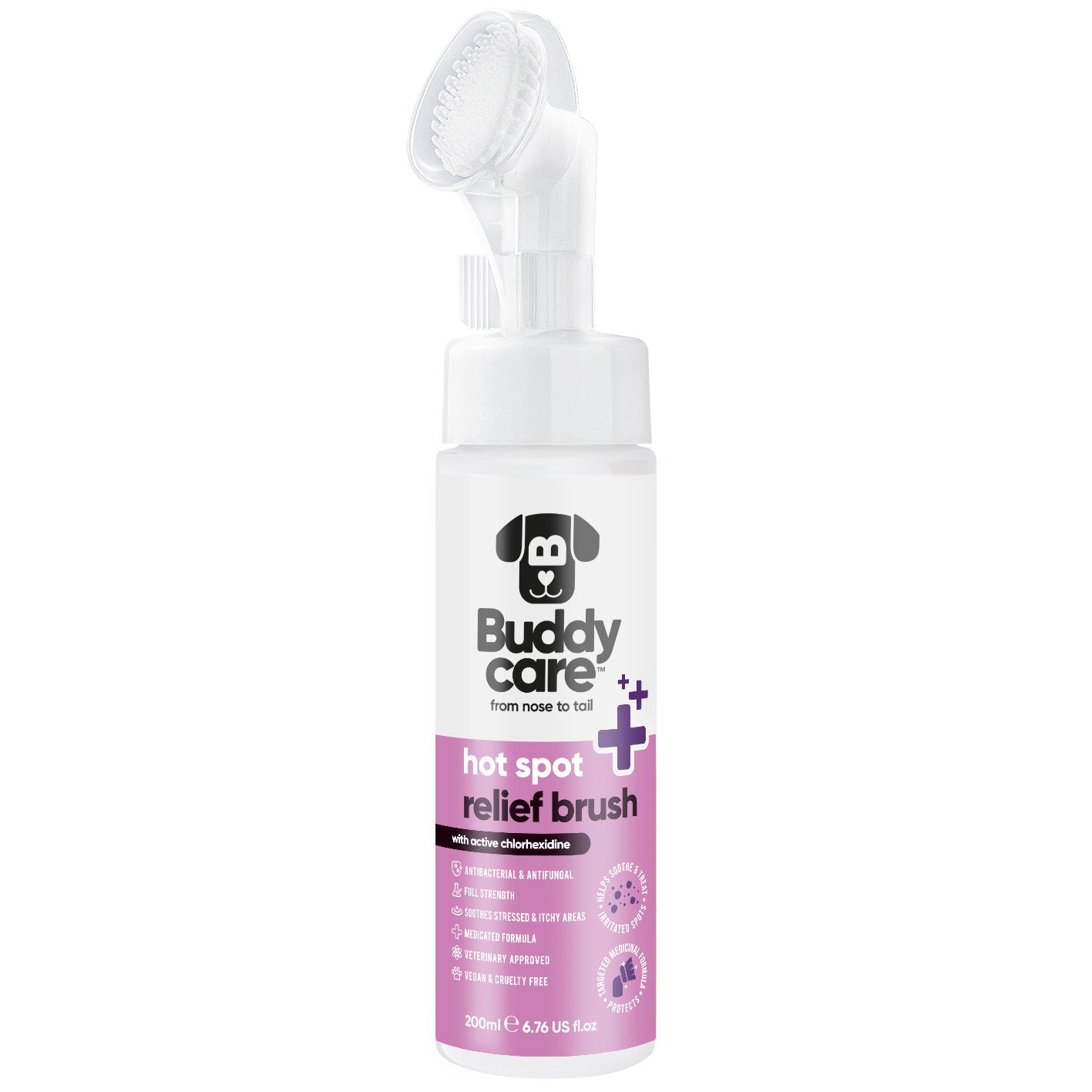 Pet Antiseptic Chlorhexidine Medicated Hot Spot Cleanse & Care Brush