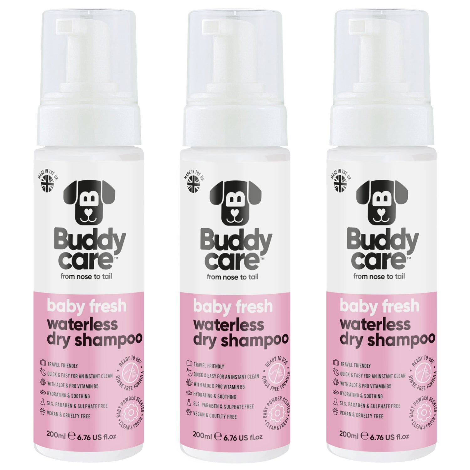 Baby Fresh Waterless Dry Dog Shampoo by Buddycare