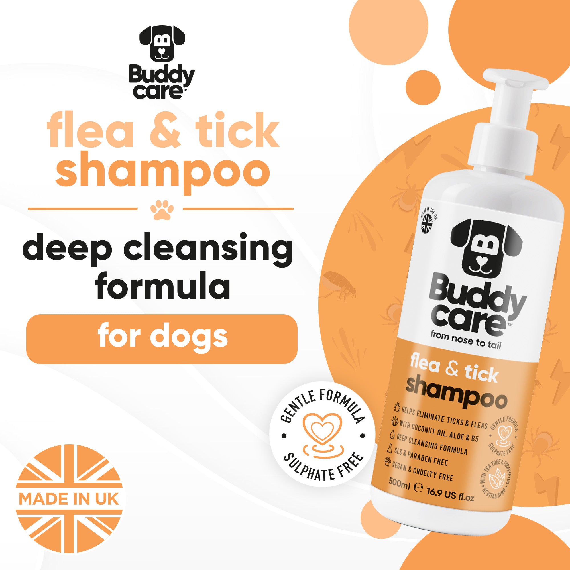 Flea & Tick Dog Shampoo by Buddycare