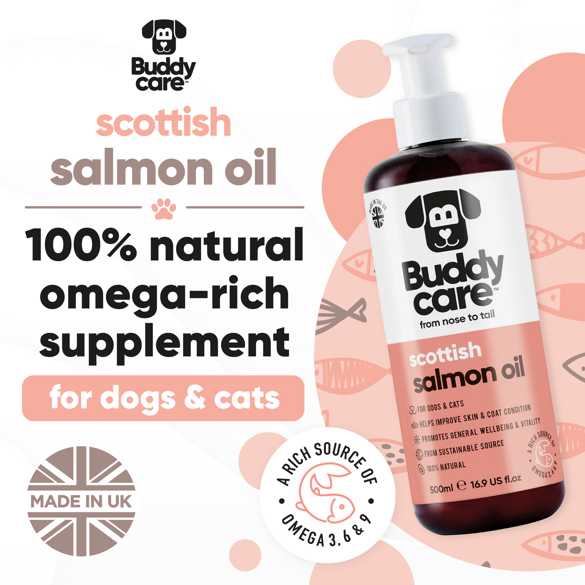 Scottish Salmon Oil for Dogs & Cats by Buddycare