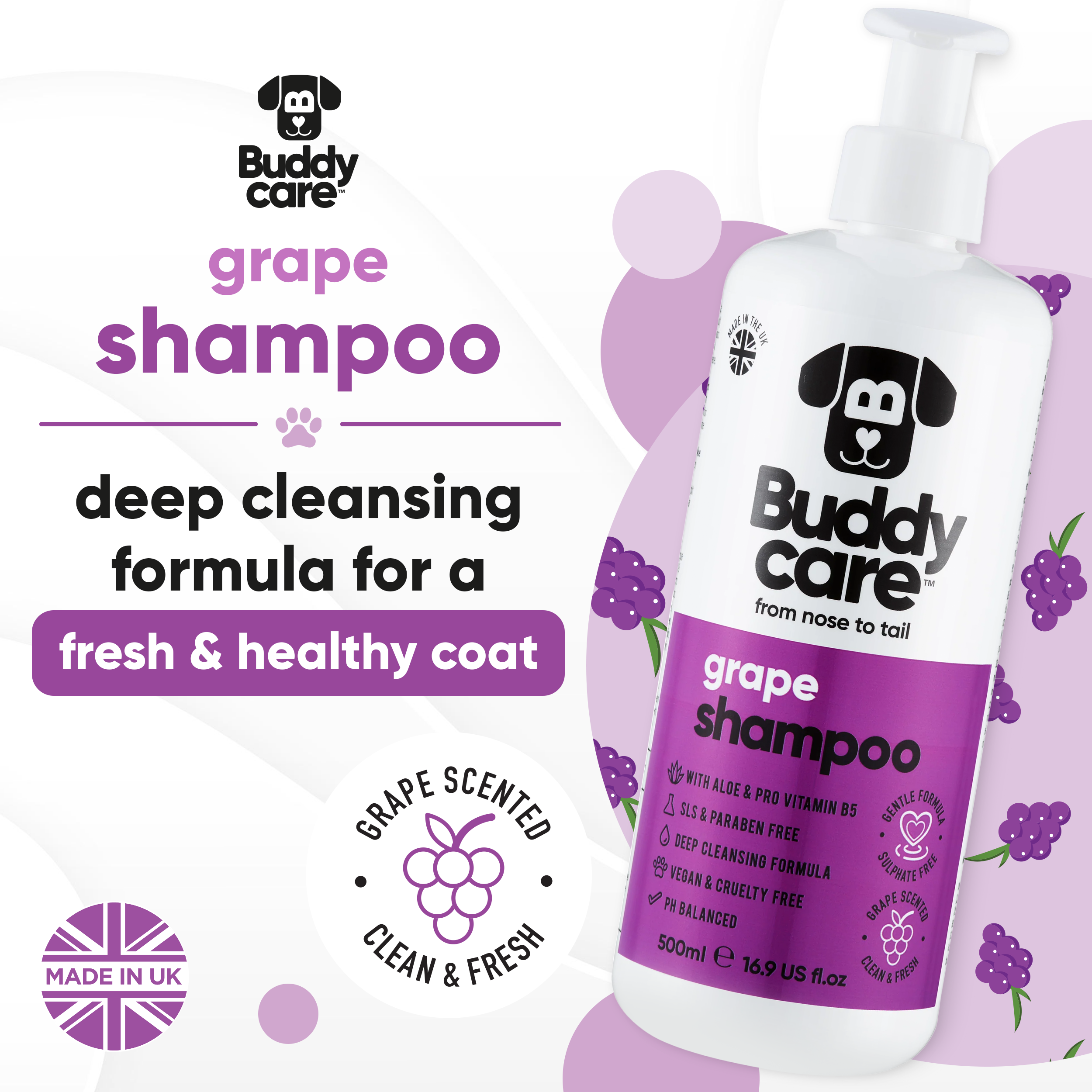 Grape Dog Shampoo by Buddycare