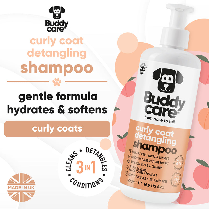Curly Coat Detangling 3in1 Peach Dog Shampoo