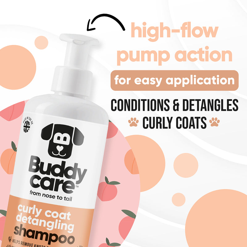 Curly Coat Detangling 3in1 Peach Dog Shampoo