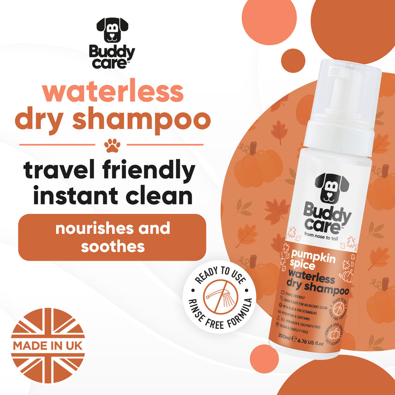 Pumpkin Spice Waterless Dry Dog Shampoo