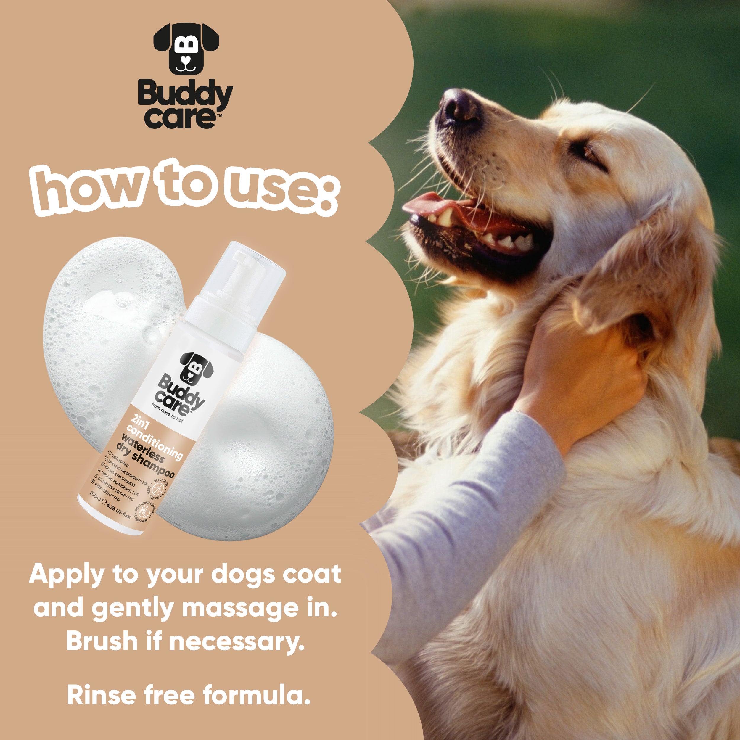 2in1 Conditioning Waterless Dry Dog Shampoo