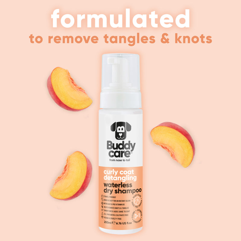 Curly Coat Detangling Waterless Dry Dog Shampoo