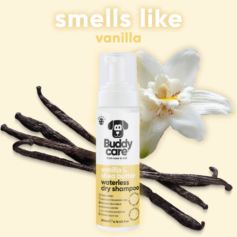 Vanilla & Shea Butter Waterless Dry Dog Shampoo