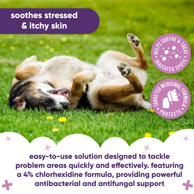 Pet Antiseptic Chlorhexidine Medicated Hot Spot Cleanse & Care Brush